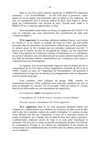 Rapport de la Com. Aff. Soc de l'assemmblée Nationale JM Germain sur l'ANI