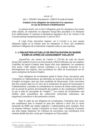 Rapport de la Com. Aff. Soc de l'assemmblée Nationale JM Germain sur l'ANI