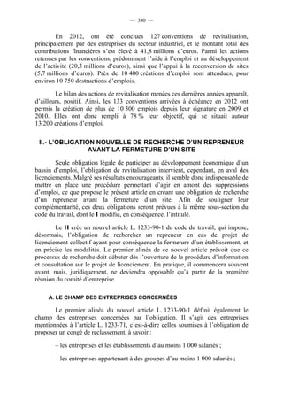 Rapport de la Com. Aff. Soc de l'assemmblée Nationale JM Germain sur l'ANI