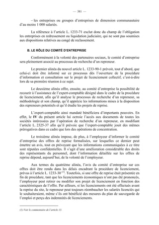 Rapport de la Com. Aff. Soc de l'assemmblée Nationale JM Germain sur l'ANI