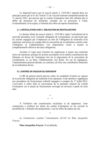 Rapport de la Com. Aff. Soc de l'assemmblée Nationale JM Germain sur l'ANI