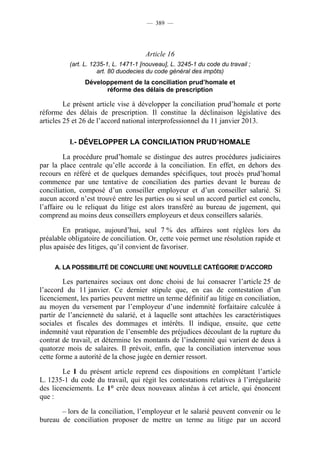Rapport de la Com. Aff. Soc de l'assemmblée Nationale JM Germain sur l'ANI