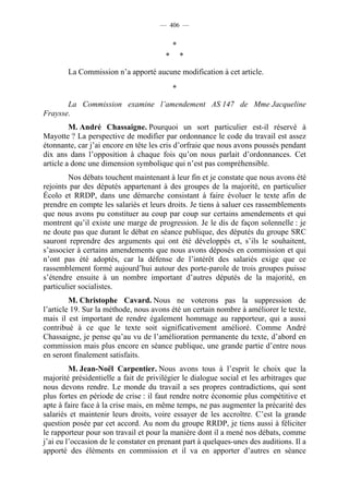 Rapport de la Com. Aff. Soc de l'assemmblée Nationale JM Germain sur l'ANI
