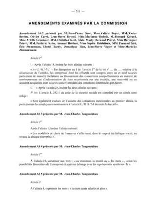 Rapport de la Com. Aff. Soc de l'assemmblée Nationale JM Germain sur l'ANI