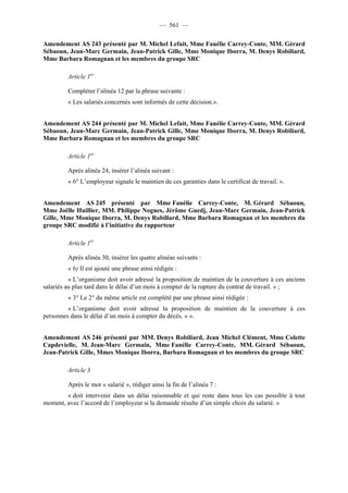 Rapport de la Com. Aff. Soc de l'assemmblée Nationale JM Germain sur l'ANI