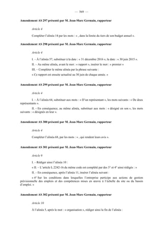 Rapport de la Com. Aff. Soc de l'assemmblée Nationale JM Germain sur l'ANI