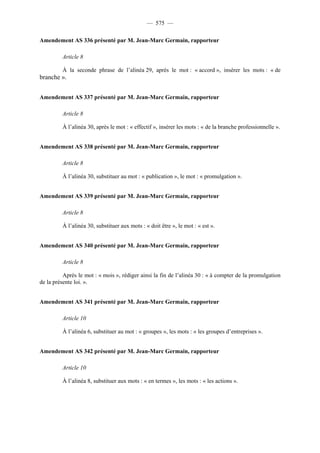 Rapport de la Com. Aff. Soc de l'assemmblée Nationale JM Germain sur l'ANI