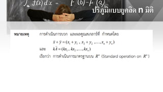 ปริภูมิแบบยูคลิด n มิติ
 