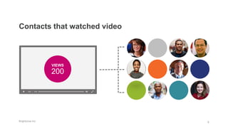 Brightcove Inc.
Contacts that watched video
8
VIEWS
200
 