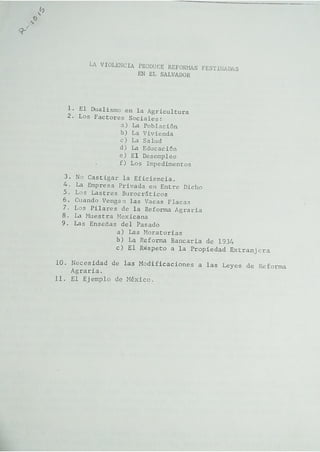 R1015 La violencia produce reformas festinadas en El Salvador 1980  10p