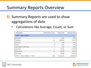 Check R Report Summary Explained R10 | Advanced Reporting - Report Setup and Summary Reports (MCUI) | PPTX