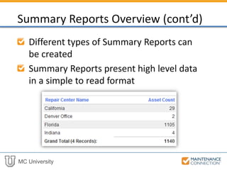 Check R Report Summary Explained R10 | Advanced Reporting - Report Setup and Summary Reports (MCUI) | PPTX