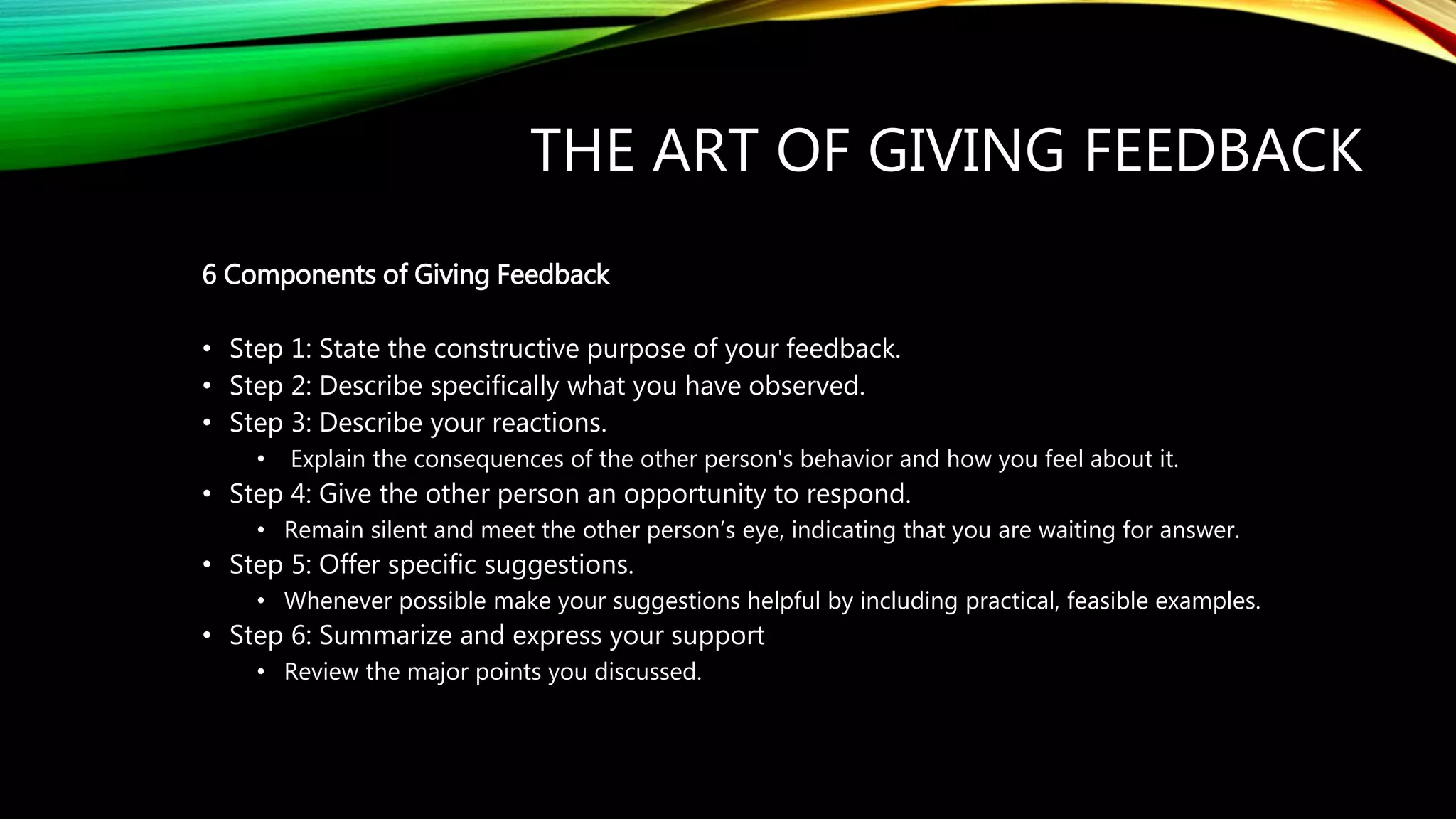 The art of feedback powerpoint | PPTX