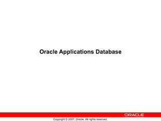 Oracle Applications Database 