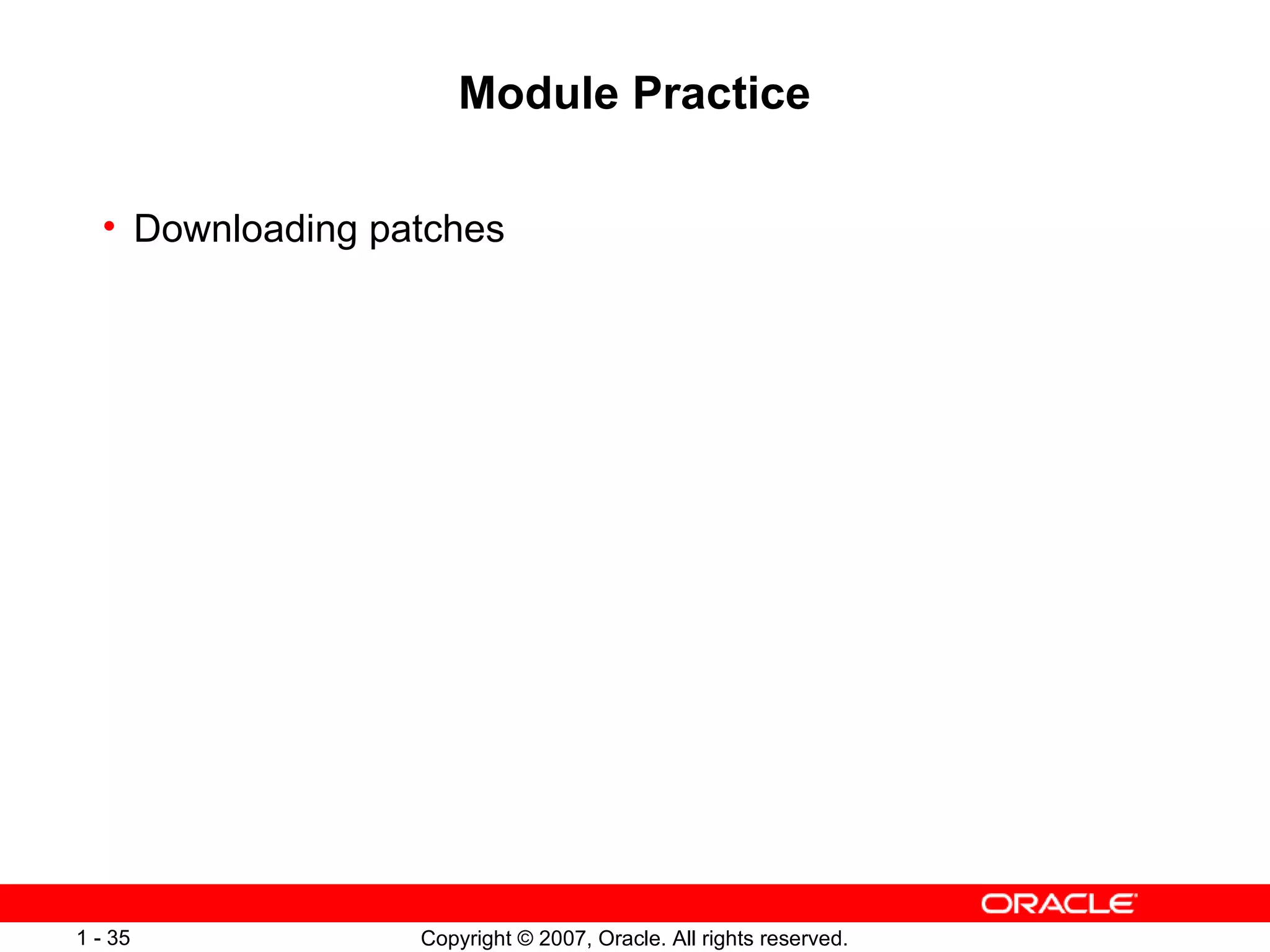 Module Practice Downloading patches 