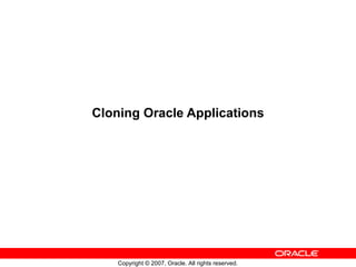 Cloning Oracle Applications 