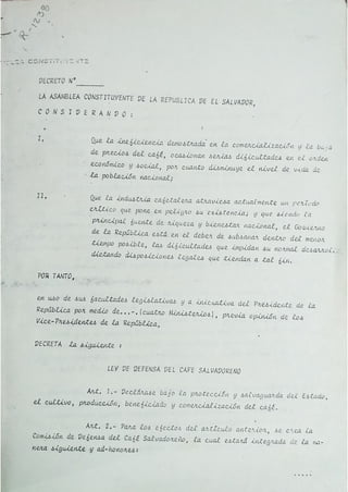 R1238 Ley de defensa del café salvadoreño  1981   25p