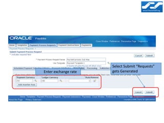 Select Submit “Requests”
Enter exchange rate   gets Generated
 