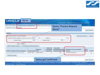 Go to

                       Query “Process Request
                       Name”




        Status got Confirmed
 