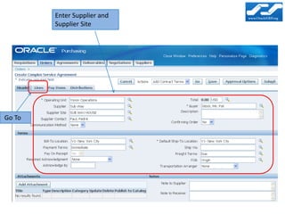 Enter Supplier and
        Supplier Site




Go To
 