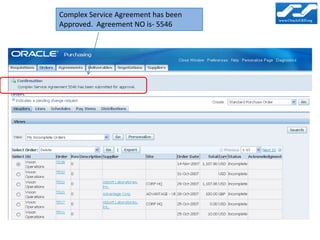 Complex Service Agreement has been
Approved. Agreement NO is- 5546
 