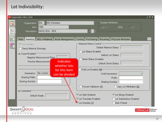 Lot Indivisibility:




                         Indicates
                       whether lots
                       for this item
                      can be divided




                                       17
 