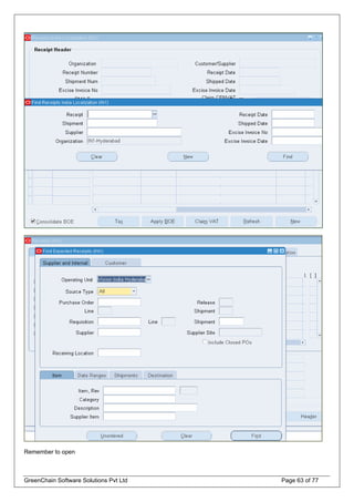 Remember to open
GreenChain Software Solutions Pvt Ltd Page 63 of 77
 