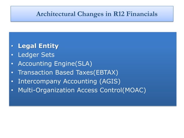 Oracle R12 Legal Entity