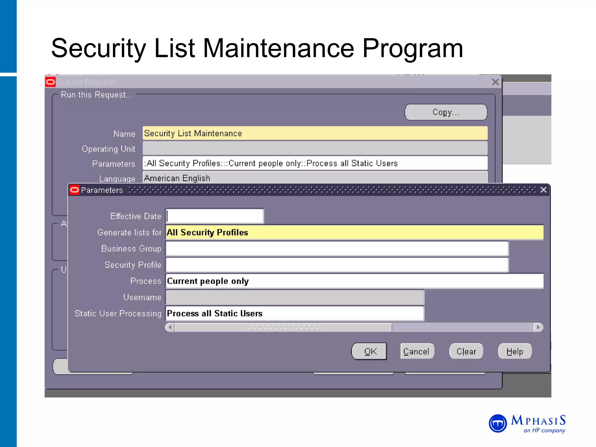 Security List Maintenance Program John Peters, JRPJR, Inc. 