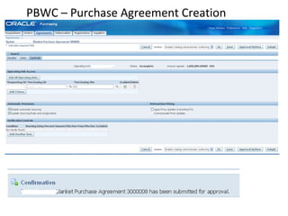 PBWC – Purchase Agreement Creation

 