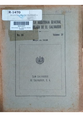 R1470  Boletin de la auditoría general de la republica de El Salvador  n69  1939   54p