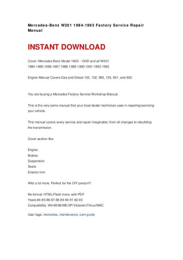 mercedes-benz 190e repair manual Mercedes benz 190e repair manual youtube.