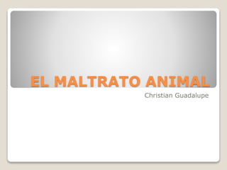 EL MALTRATO ANIMAL
Christian Guadalupe
 
