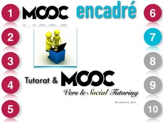 6 
7 
8 
9 
10 
1 
2 
3 
4 
5 
encadré 
De Lièvre & al., 2014 
Tutorat & 
Vers le Social Tutoring 
 
