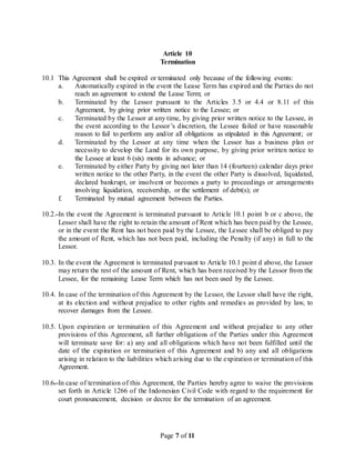 Expiring Lease Contract Module Form of Lease Agreement (Purchase this doc, Text: 08118887270 (Whatsapp ...