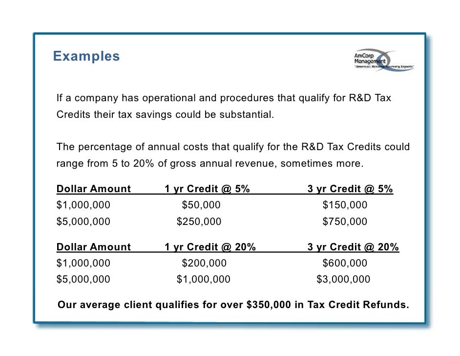 R&D Tax Credits R&D Tax Credits