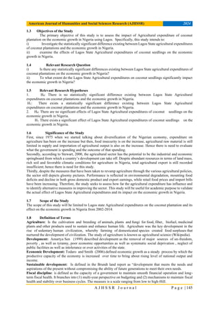 Impact of Agricultural Expenditures on the Economic Growth in Nigeria ...