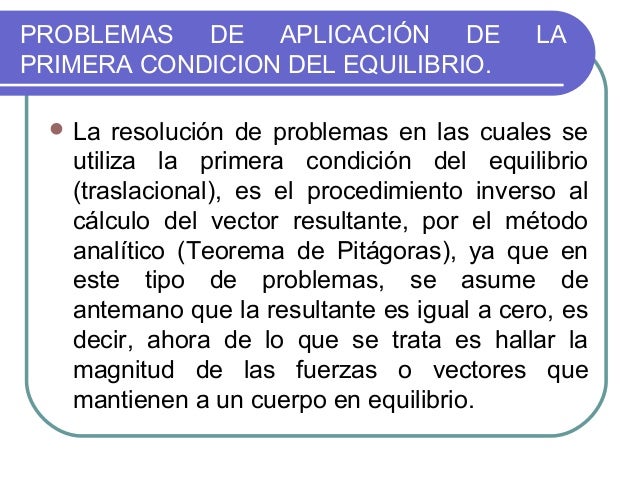 condiciones de equilibrio primera ley de newton