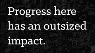 Progress here
has an outsized
impact.
 