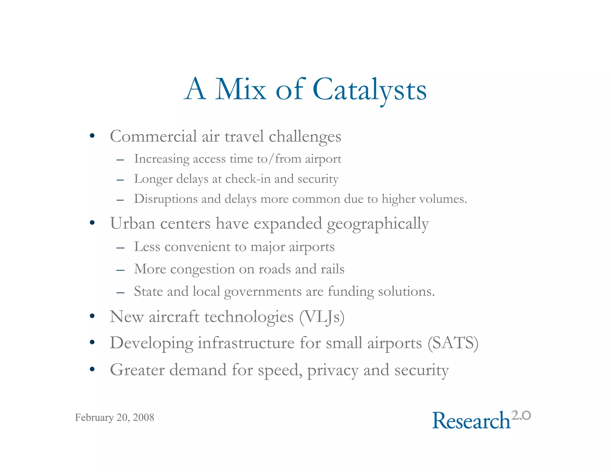 On Demand Air Travel Overview