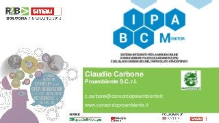 Claudio Carbone
Proambiente S.C.r.l.
c.carbone@consorzioproambiente.it
www.consorzioproambiente.it
 