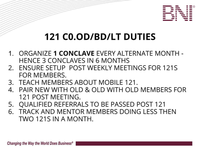 BNI 121 edu slot | PPT