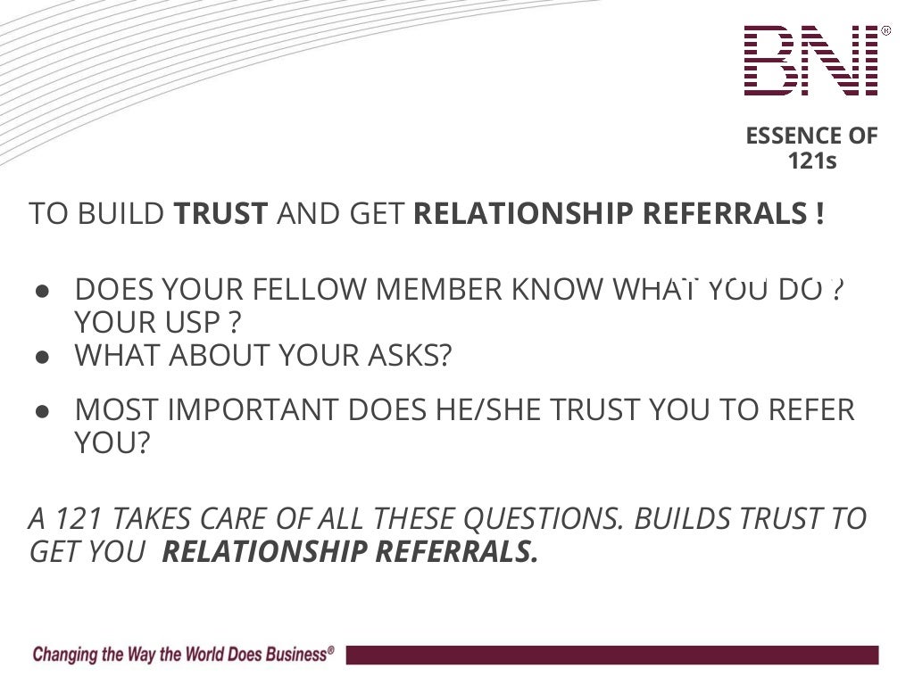 BNI 121 edu slot