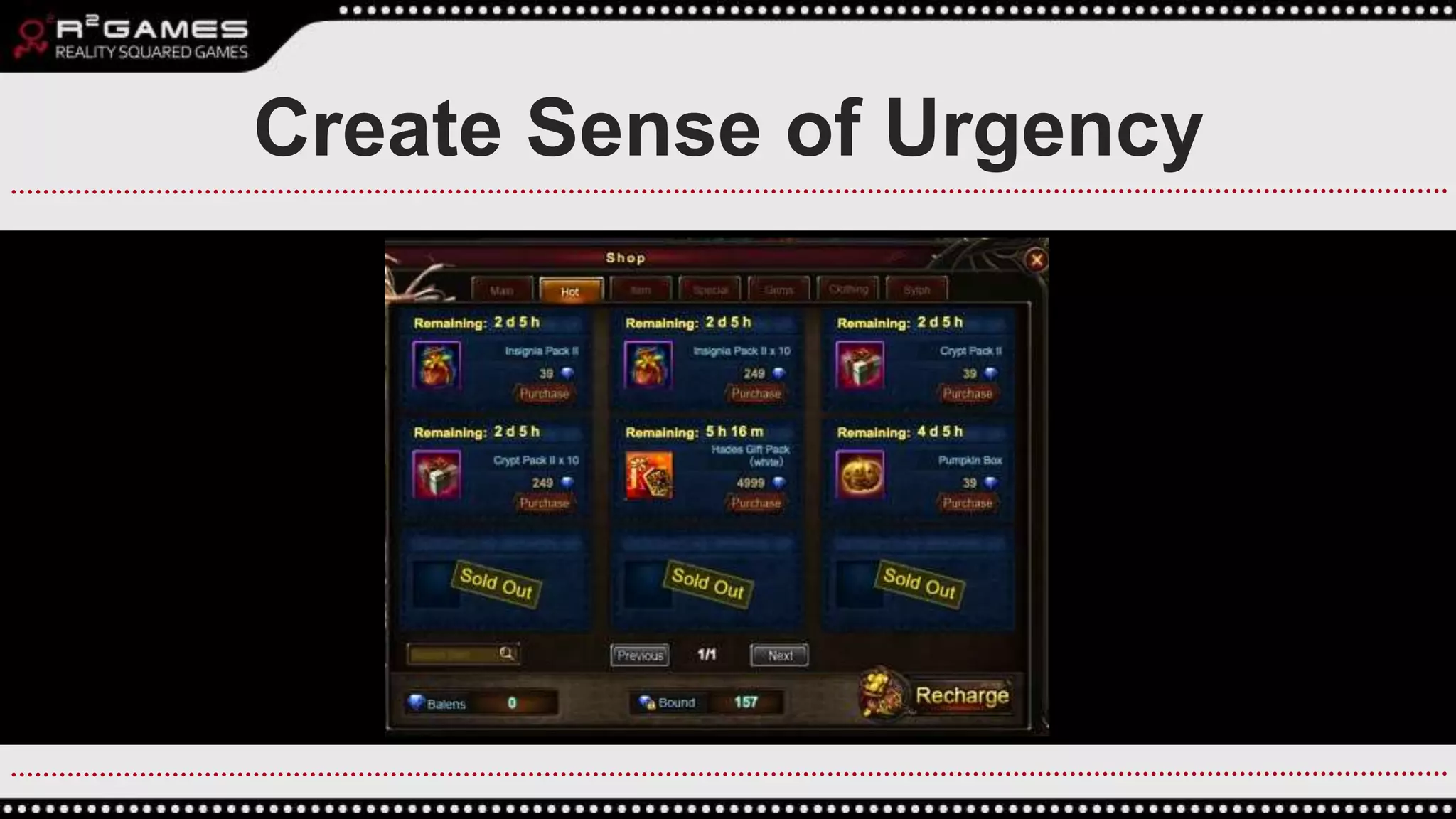 Create Sense of Urgency
 