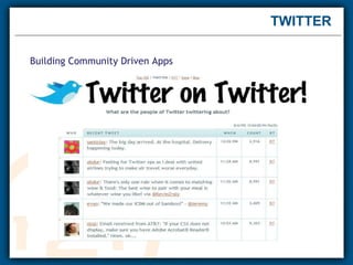 TWITTER Building Community Driven Apps    