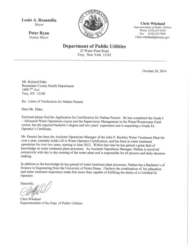 letter of recommendation for ia filtration plant water system operator notre dame letter of recommendation