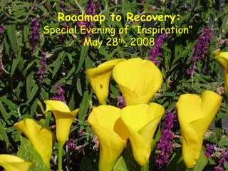 Roadmap to Recovery: Special Evening of “Inspiration”  May 28 th , 2008 