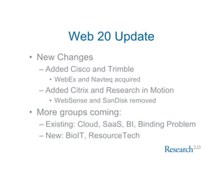 Web 2.0 Software Update Nov 2007