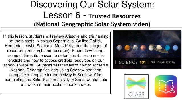 Lesson 6 Discovering Our Solar System Solar System Video