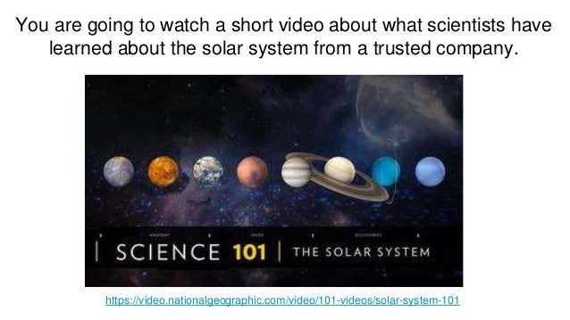 Lesson 6 Discovering Our Solar System Solar System Video